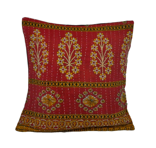 indian ethnic handmade kantha pillow covers vintage patchwork sofa pillows