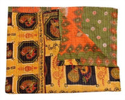 indian handmade baby bedspread kantha quilted sofa throw blanket-Jaipur Handloom