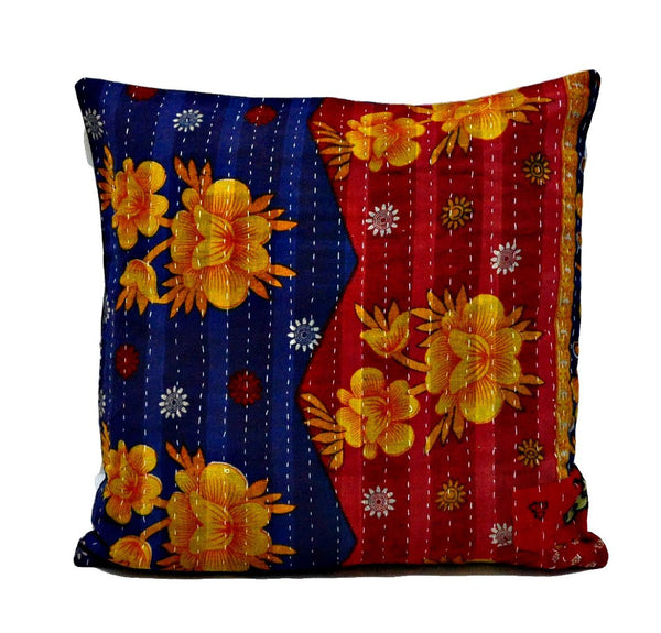 indian handmade bedroom cushions vintage kantha throw pillows for sofa - NS34-Jaipur Handloom