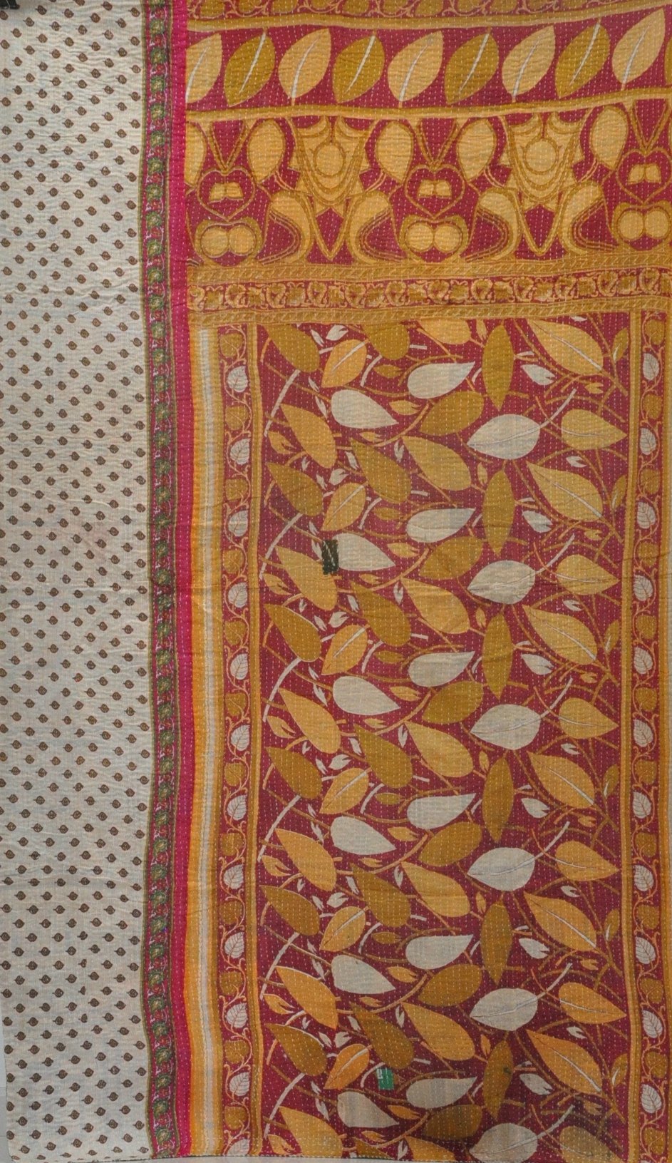 indian sari kantha gudri throw