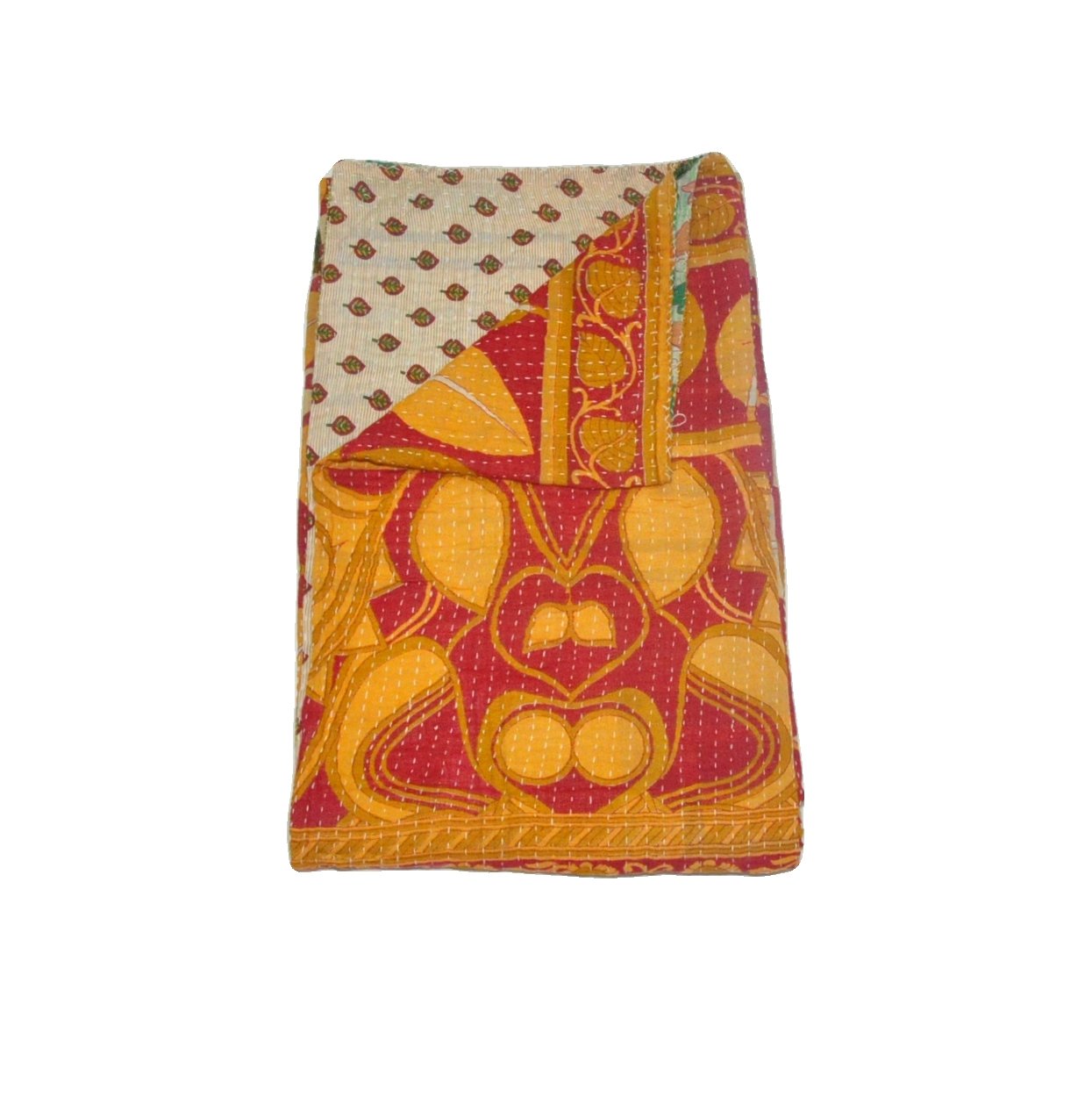 reversible kantha blanket gudri throw