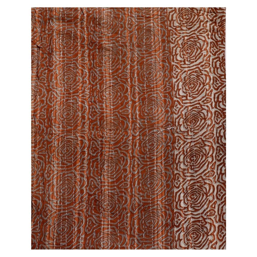 indian handmade kantha bedcover vintage sari quilted blanket throw-Jaipur Handloom