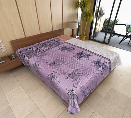 Indian Handmade Vintage Kantha Bedding Bedspread Quilted Sofa Throw-Jaipur Handloom