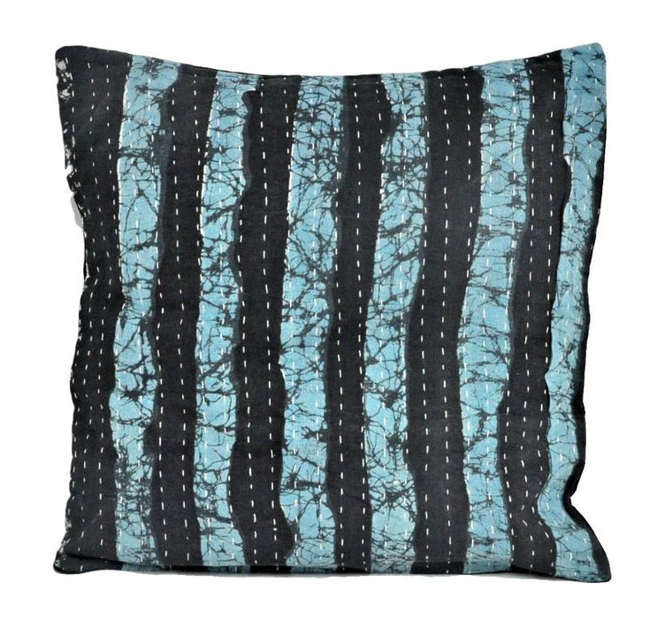 indian kantha pillow cases square floor cushions boho bedroom pillows | Jaipur Handloom