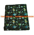 indian kantha quilt in queen size Black Quilt sofa throw blanket-Jaipur Handloom