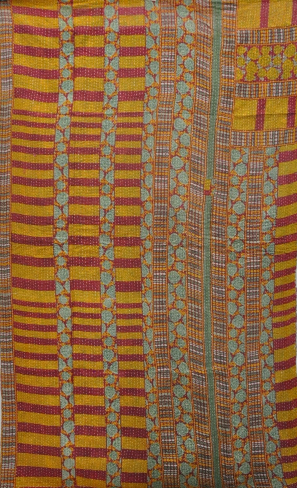indian sari kantha throw blanket