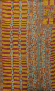 indian sari kantha throw blanket