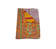 floral kantha quilt blanket