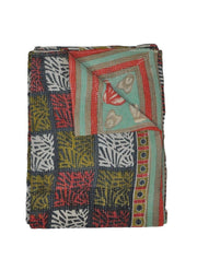 vintage sari kantha gudri throw blanket | Jaipur Handloom
