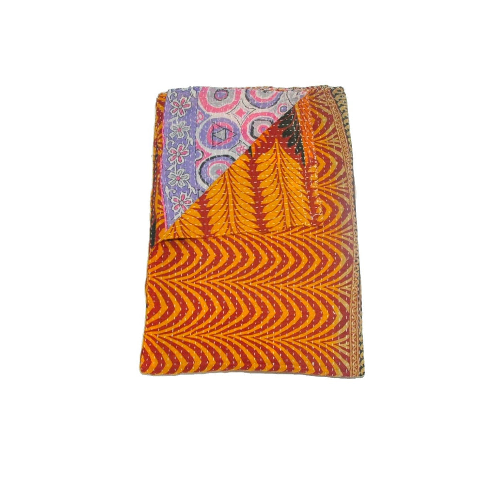 indian kantha throw vintage sari kantha blanket twin kantha bedding