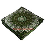Indian Mandala Yoga Floor Cushions 35" square mandala pouf ottoman cover-Jaipur Handloom