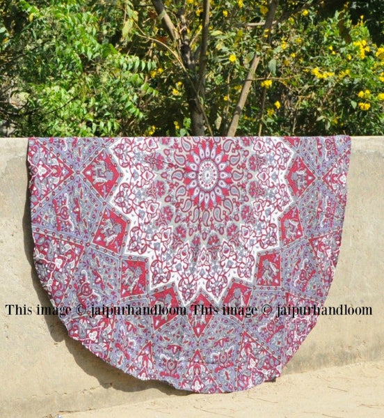indian mandala yoga mat sofa cotton beach towels throw round tapestries-Jaipur Handloom