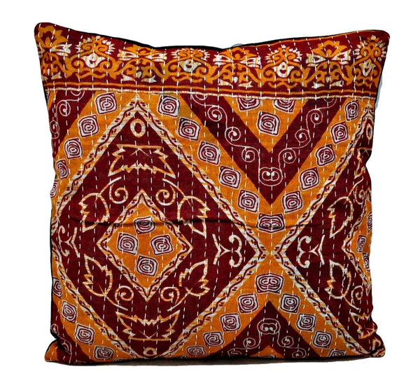 Indian Patchwork Kantha Pillows Cases For Dining Chair NS79-Jaipur Handloom
