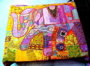 indian patchwork sofa throw hand stitched baby blanket embroidered tablecloth-Jaipur Handloom