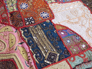 Indian Patchwork Vintage Sari Queen Bedding set with pillow cases and cushions-Jaipur Handloom
