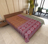 indian sari gudri kantha throw handmade quilted baby blanket-Jaipur Handloom