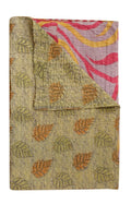 indian sari gudri kantha throw handmade quilted baby blanket-Jaipur Handloom