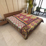 indian sari kantha gudri bohemian vintage kantha sofa throw coverlet-Jaipur Handloom