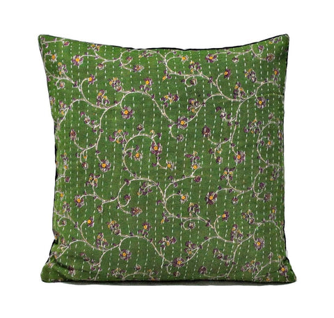 indian sari kantha pillows for couch bohemian patio cushions on sale - C28-Jaipur Handloom