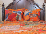 Indian Style Organic Embroidered Bedding Set Queen Patchwork Bed cover-Jaipur Handloom
