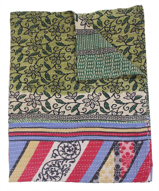 Indian Style Organic Kantha Bedspread Bohemian Kantha Throws For Sofa-Jaipur Handloom