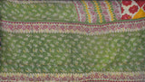 twin size baby blanket boho floral kantha coverlet