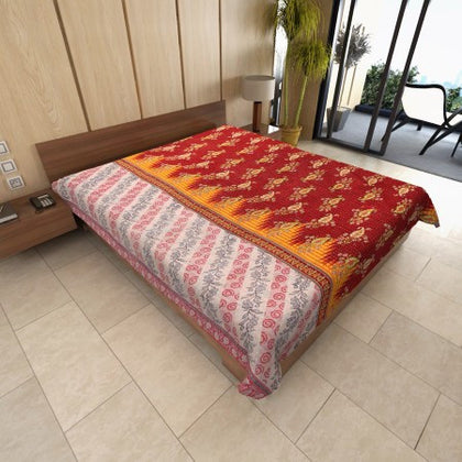 Indian Vintage Sari Kantha Gudri Bohemian Patchwork Kantha Quilt Throw-Jaipur Handloom