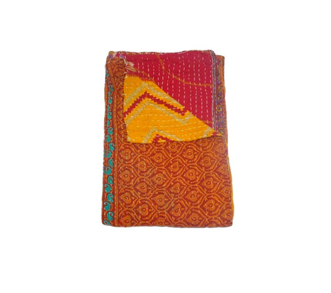 antique hand stitched kantha baby blanket