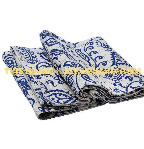 kantha quilt paisley queen size Cotton Kantha Throw