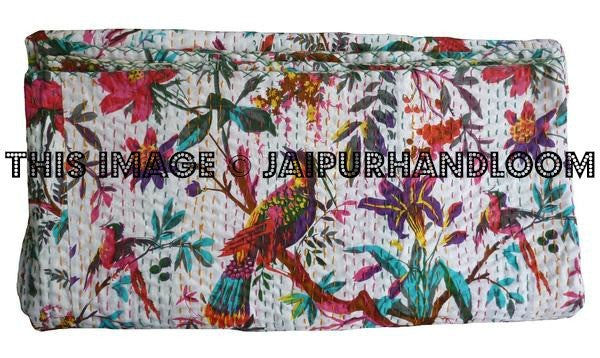 kantha quilts queen quilted bedding indian sofa cover-Jaipur Handloom