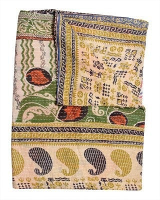 kantha reversible yoga mats bohemian kantha picnic blankets throws-Jaipur Handloom