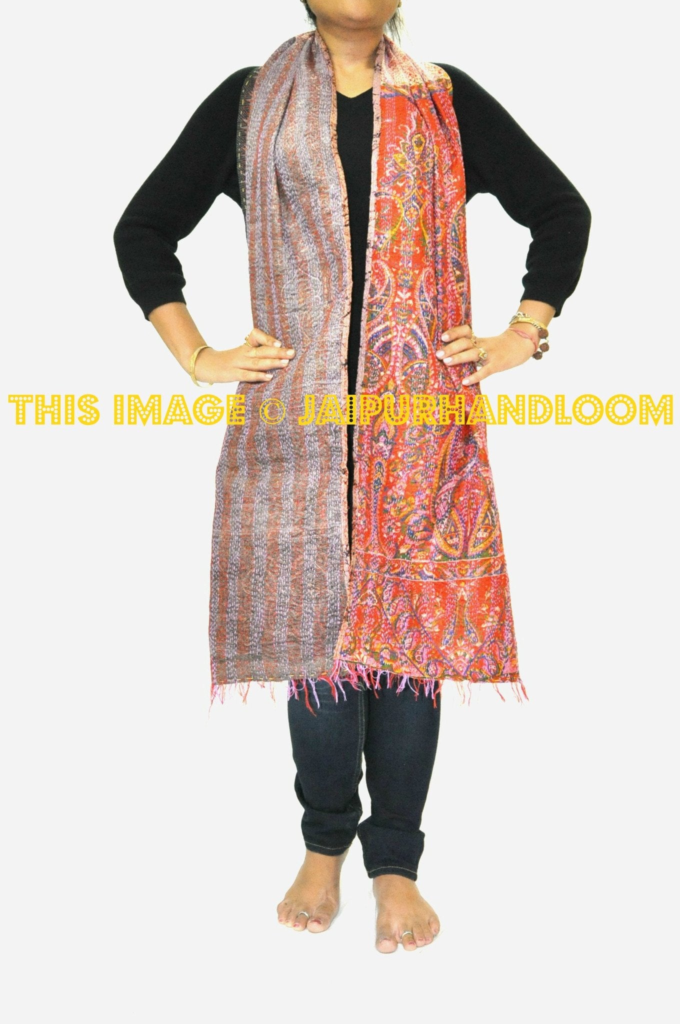 kantha sari scarf - Drum