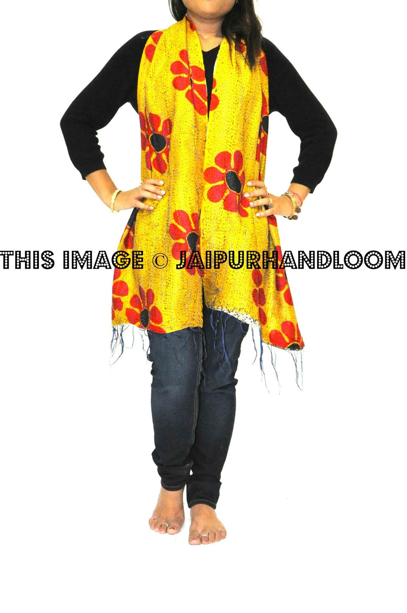 kantha sari scarf - Sunflower