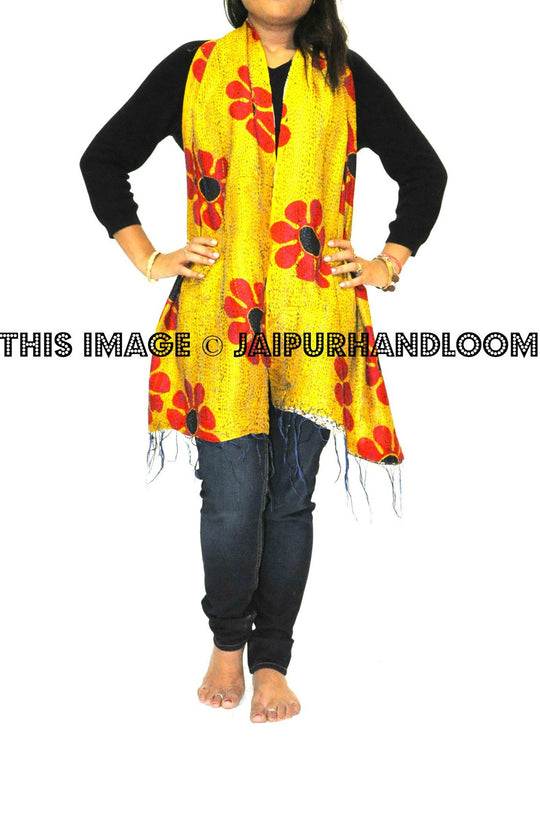kantha sari scarf - Sunflower