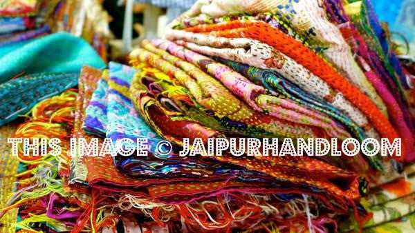 kantha sari scarf - Wholesale 10 pc-Jaipur Handloom