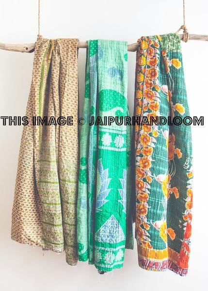kantha sari scarf - Wholesale 10 pc-Jaipur Handloom