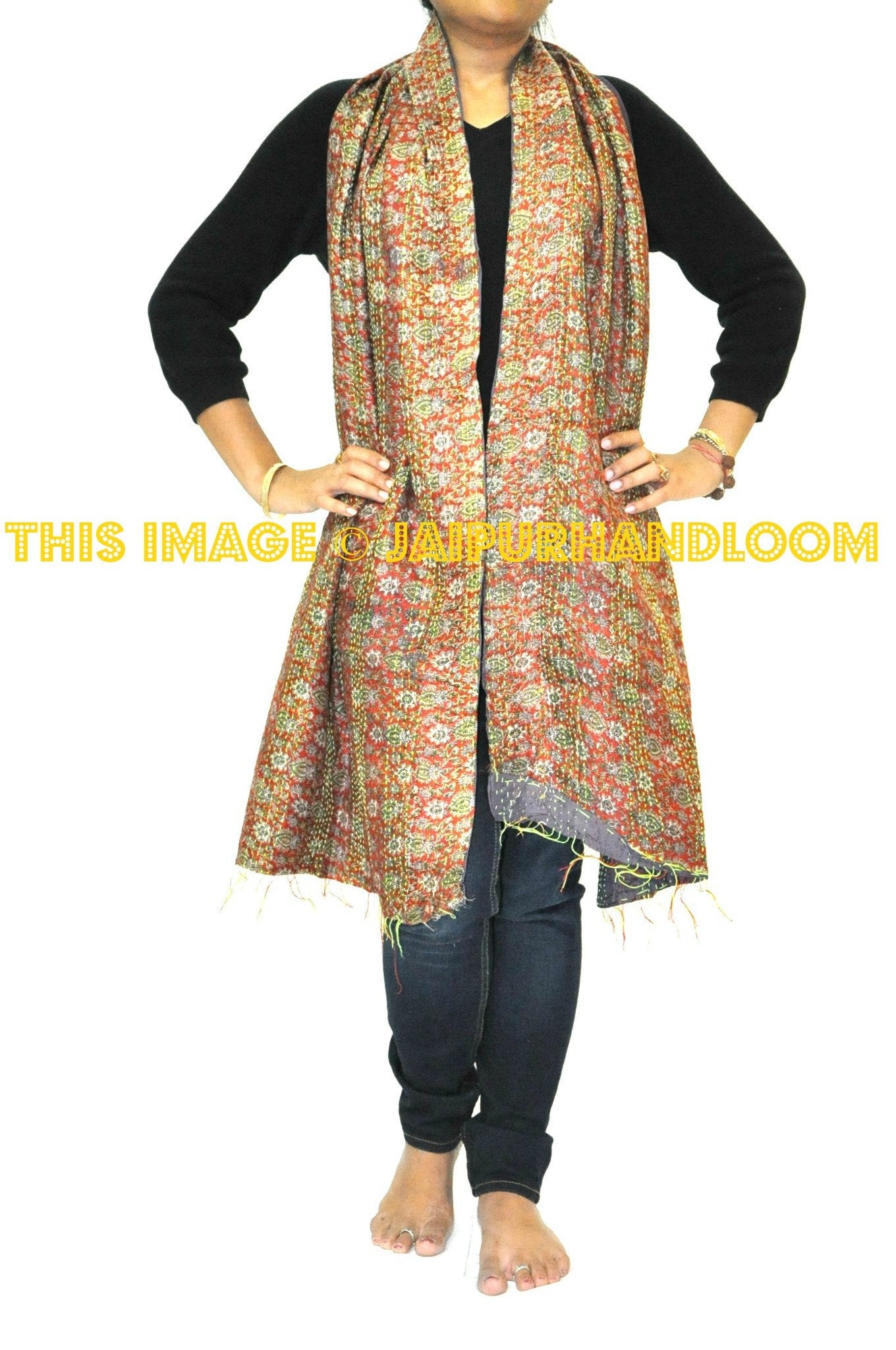 kantha sari shawl - Tambourine