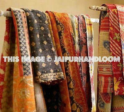 kantha sari shawl - Wholesale 10 pc-Jaipur Handloom