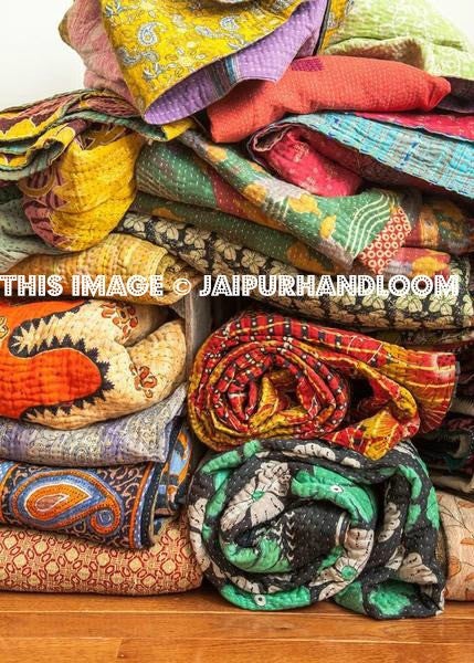 kantha sari shawl - Wholesale 10 pc-Jaipur Handloom