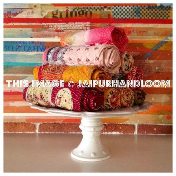 kantha silk shawls - wholesale 10 pc-Jaipur Handloom