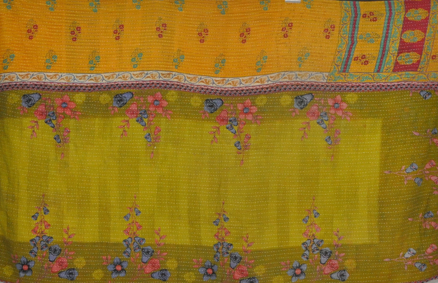 handmade cotton kantha sofa throw