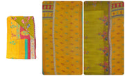 bohemian twin size kantha bed cover