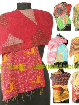 kantha work shawls - 10pc set wholesale