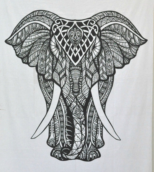 large elephant tapestries hippie trippie college tapestry psychedelic dorm tapestry-Jaipur Handloom