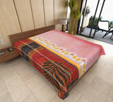 large indian kantha throw bohemian cotton sari kantha blanket gudri - AS46-Jaipur Handloom