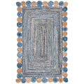denim jute rug carpet for living room 5X7 feet, braided denim rug, jute area rug 6x8