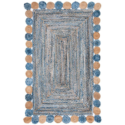 denim jute rug carpet for living room 5X7 feet, braided denim rug, jute area rug 6x8