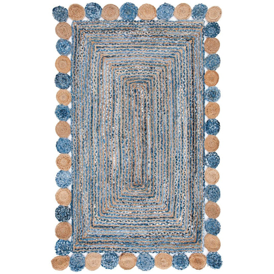 denim jute rug carpet for living room 5X7 feet, braided denim rug, jute area rug 6x8