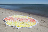 mandala round towel beach blanket large cotton tablecloth-Jaipur Handloom