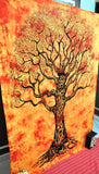 orange Dorm Tree Tapestry Tree Of Life Tapestry Bedspread Coverlet-Jaipur Handloom